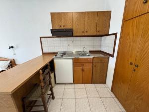 a small kitchen with a sink and a counter at Endless Blue in Samos