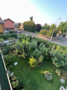 an overhead view of a garden with plants at Appartamento in Villa con giardino in Pregnana Milanese