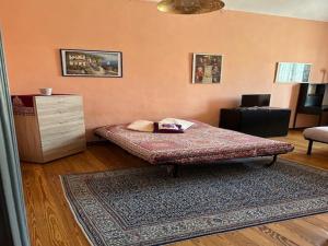 a bedroom with a bed and a dresser in a room at FRONTE PO in Turin +61 photos