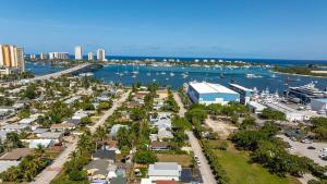 an aerial view of a harbor with a marina at Peanut Island Paradise I 4 Mins to Island Shuttle! in West Palm Beach
