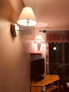 TV a/nebo společenská místnost v ubytování Bas de chalet à La Foux