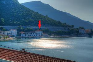 a red flag on top of a body of water at Apartment Ante in Klek