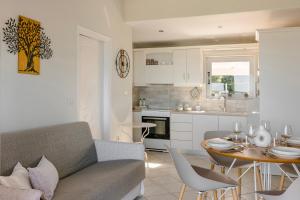 Kuchyň nebo kuchyňský kout v ubytování Panorama Fanari studios and apartments