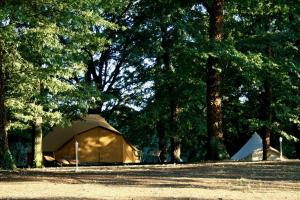 a tent in a field next to some trees at OAK Glamping Relax in Manziana