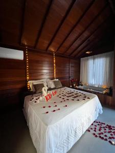 Postel nebo postele na pokoji v ubytování Chalé Vista da Mata