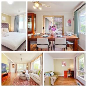 un collage de fotos de un dormitorio y una sala de estar en Lucerne Escape by GoodLive, en Frankston