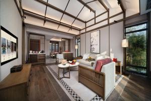Posezení v ubytování Song Hotel Chengdu Qingcheng