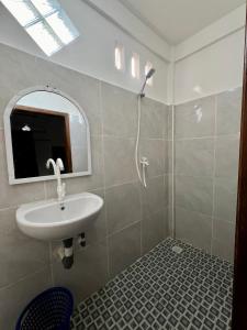 Koupelna v ubytování Saellahouse
