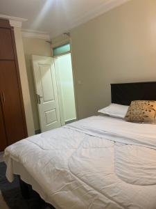 Ένα ή περισσότερα κρεβάτια σε δωμάτιο στο Rokans Nest Lovely Condo 1bedroom Kira, Kampala