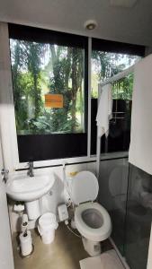 Koupelna v ubytování Hotel Curitiba Campo Comprido
