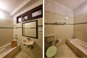 a bathroom with a sink and a toilet and a tub at The Ramans Dalhousie in Dalhousie +90 photos