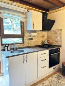 A kitchen or kitchenette at Nehir Bungalows
