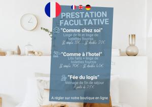 a sign for a presentation facilitator at Appart'Hôtel & Spa "Les Voiles" Le Batz in Carnac