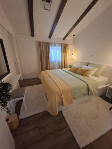 加蓬津Apartman Pojine的一间带大床和窗户的卧室