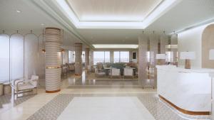 a lobby of a hotel with tables and chairs at Amadria Park Grand Hotel 4 Opatijska Cvijeta in Opatija