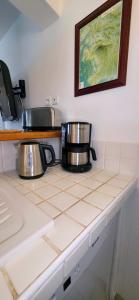 ครัวหรือมุมครัวของ Gîte Palma, vue exceptionnelle vallée Provençale