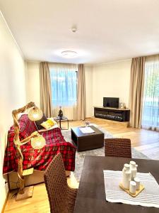 Χώρος καθιστικού στο Alpine Charm Borovets Apart