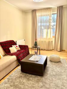 Χώρος καθιστικού στο Alpine Charm Borovets Apart