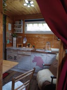Kuchyň nebo kuchyňský kout v ubytování Die Alm in Schöllbüchl - Tiny House + 26 fotografií