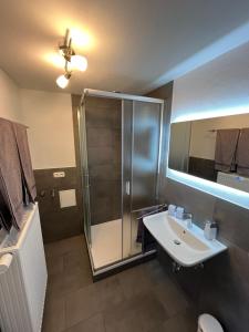 Koupelna v ubytování Ferienwohnungen und Appartements - Haus Budinger