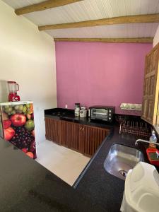 Dapur atau dapur kecil di Vila Encantos da Mata