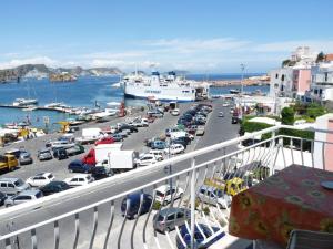 a harbor with a cruise ship in the water at Da Mary in Ponza