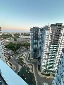 an aerial view of a city with tall buildings at ML Apartments in Odesa