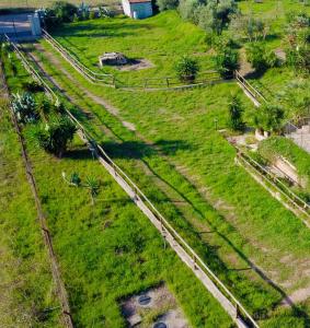an aerial view of a field with grass and trees at APPARTAMENTO DA GIOVANNI - Terrasse - Küche - Klima - Parken in Alghero airport
