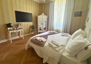 TV a/nebo společenská místnost v ubytování Château de Saint-Bohaire