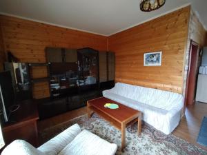 Kuchyňa alebo kuchynka v ubytovaní Apartmán v dřevěném domě