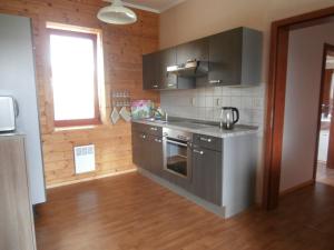 Kuchyňa alebo kuchynka v ubytovaní Apartmán v dřevěném domě