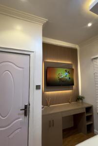TV a/nebo společenská místnost v ubytování Babyface Apartments