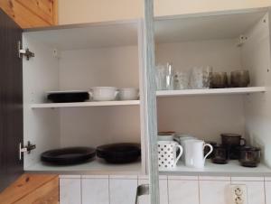 Kuchyňa alebo kuchynka v ubytovaní Apartmán v dřevěném domě