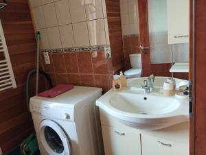 Kúpeľňa v ubytovaní Apartmán v dřevěném domě