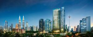Almennt útsýni yfir borgina Kuala Lumpur eða útsýni yfir borgina eins og það er á hótelinu