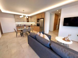 Η κουζίνα ή μικρή κουζίνα στο Αngélique Pool garden apartment