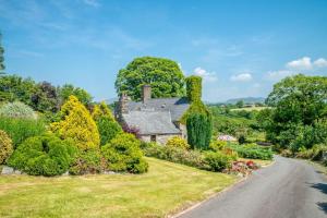 an old house on the side of a road at Bwthyn-Betws in Dolbenmaen
