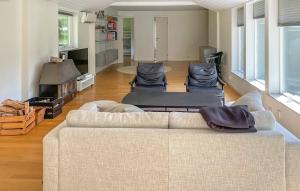 哈尔姆斯塔德Nice Home In Halmstad With Wifi的带沙发和壁炉的客厅