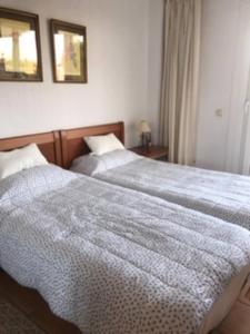 due letti uno accanto all'altro in una camera da letto di Appartement vinaros proche de la mer a Sant Jordi Altre 26 foto