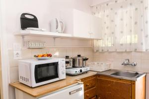 A kitchen or kitchenette at Roussa's Apartments
