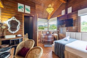 Posezení v ubytování Studios completos perto da praia da Armação e do Parque Beto Carrero - TRS