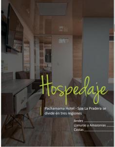 Televiisor ja/või meelelahutuskeskus majutusasutuses HOTEl PACHAMAMA SPA