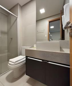 Et badeværelse på LUX80 - Flat Próximo ao Órion Alto Padrão