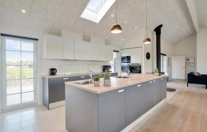 Nhà bếp/bếp nhỏ tại Beautiful Home In Grenaa With Sauna