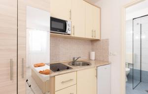 Nhà bếp/bếp nhỏ tại Stunning Apartment In Baska Voda