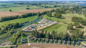 an aerial view of a park with a river and trees at Starlight Skylight - Billing Aquadrome in Northampton