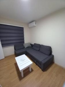 a living room with a couch and a table at Apartman Peki in Bajina Bašta
