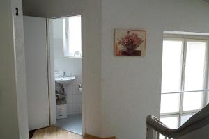 a bathroom with a sink and a mirror at Vip Apartment an den Thermen in Baden-Baden +29 photos