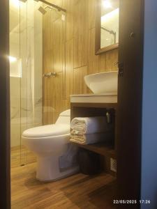 Koupelna v ubytování Hotel Saval Pasto