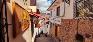 an overhead view of an alley with buildings at Amankay Inn in Cusco